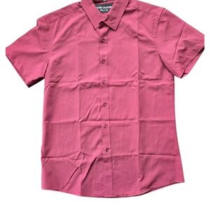 Classic Collection Design In Italy Size‎ S Maroon Button-Up.  #1034